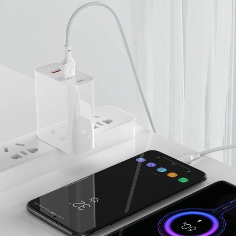 Baseus 2x kabel USB - USB Typ C szybkie ładowanie Power Delivery Quick Charge 40 W 5 A 1,5 m biały (TZCATZJ-02) Baseus 2x kabel USB - USB Typ C szybkie ładowanie Power Delivery Quick Charge 40 W 5 A 1,5 m biały (TZCATZJ-02)