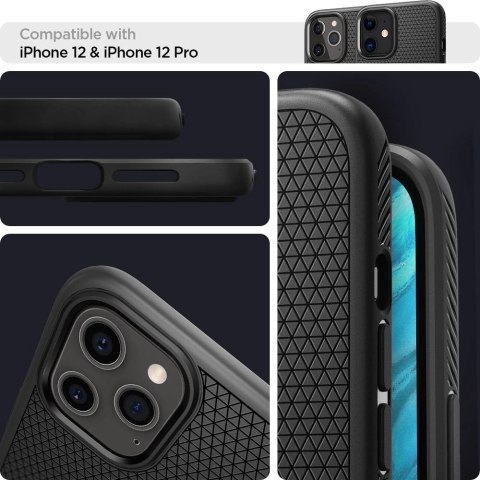 Etui Spigen Liquid Air na iPhone 12 / iPhone 12 Pro - czarny mat