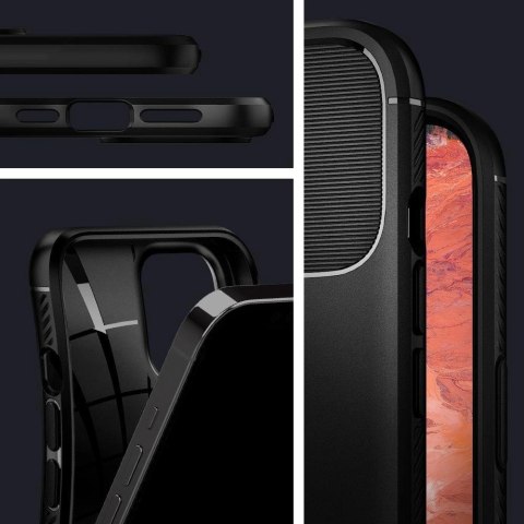 Etui Spigen Rugged Armor na iPhone 12 / iPhone 12 Pro - czarny mat Etui Spigen Rugged Armor na iPhone 12 / iPhone 12 Pro - czarny mat