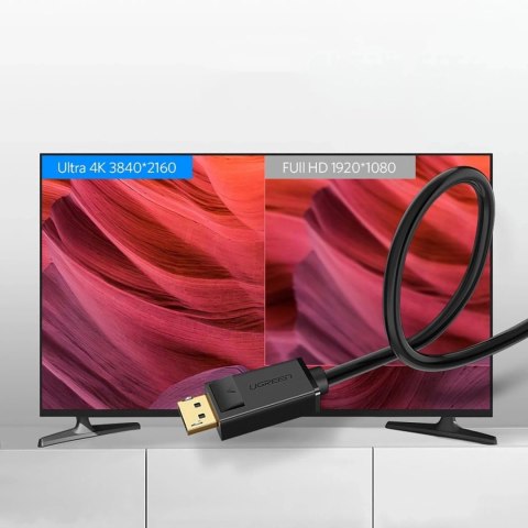 Kabel Ugreen DP102 10211 DisplayPort 1.2 4K / DisplayPort 1.2 4K 2 m - czarny Kabel Ugreen DP102 10211 DisplayPort 1.2 4K / DisplayPort 1.2 4K 2 m - czarny