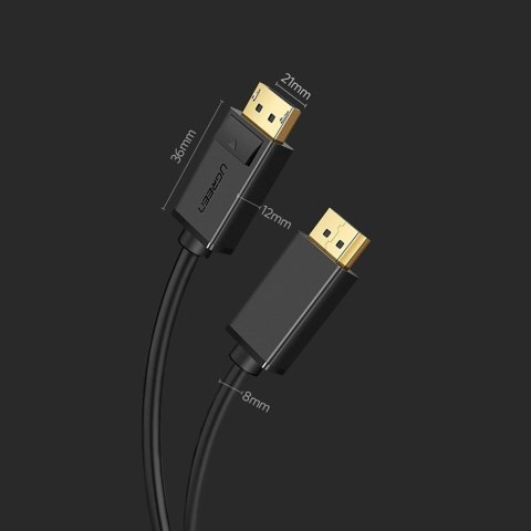 Kabel Ugreen DP102 10211 DisplayPort 1.2 4K / DisplayPort 1.2 4K 2 m - czarny Kabel Ugreen DP102 10211 DisplayPort 1.2 4K / DisplayPort 1.2 4K 2 m - czarny