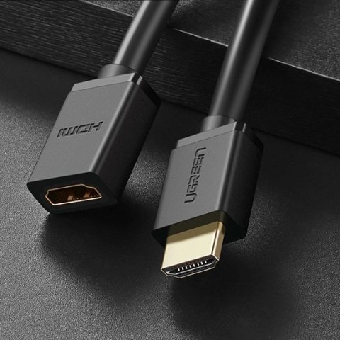 Kabel Ugreen HD107 10140 HDMI (męski) - HDMI (żeński) 4K 0.5 m - czarny Kabel Ugreen HD107 10140 HDMI (męski) - HDMI (żeński) 4K 0.5 m - czarny