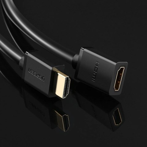 Kabel Ugreen HD107 10140 HDMI (męski) - HDMI (żeński) 4K 0.5 m - czarny Kabel Ugreen HD107 10140 HDMI (męski) - HDMI (żeński) 4K 0.5 m - czarny