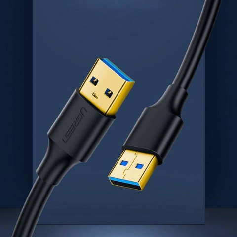 Kabel Ugreen US128 10371 USB-A 3.0 / USB-A 3.0 5Gb/s 2m - czarny Kabel Ugreen US128 10371 USB-A 3.0 / USB-A 3.0 5Gb/s 2m - czarny