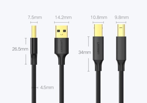 Ugreen kabel USB Typ B do drukarki (męski) - USB 2.0 (męski) 480 Mbps 1,5 m czarny (US135 10350) Ugreen kabel USB Typ B do drukarki (męski) - USB 2.0 (męski) 480 Mbps 1,5 m czarny (US135 10350)