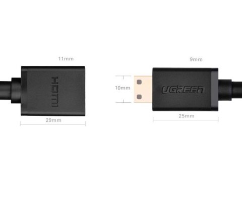 Ugreen kabel adapter przejściówka HDMI (żeński) - mini HDMI (męski) 4K 60 Hz Ethernet HEC ARC audio 32 kanały 22 cm czarny (2013 Ugreen kabel adapter przejściówka HDMI (żeński) - mini HDMI (męski) 4K 60 Hz Ethernet HEC ARC audio 32 kanały 22 cm czarny (2013