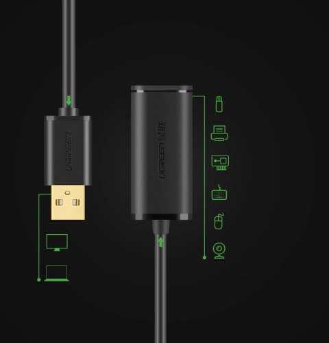 Ugreen kabel aktywny przedłużacz USB 2.0 480 Mbps 10 m czarny (US121 10321) Ugreen kabel aktywny przedłużacz USB 2.0 480 Mbps 10 m czarny (US121 10321)