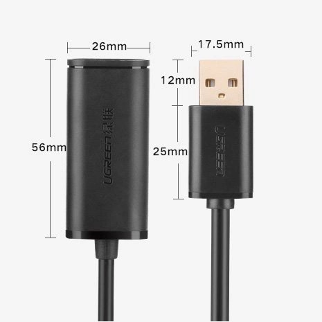Ugreen kabel aktywny przedłużacz USB 2.0 480 Mbps 10 m czarny (US121 10321) Ugreen kabel aktywny przedłużacz USB 2.0 480 Mbps 10 m czarny (US121 10321)