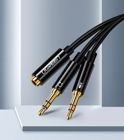Ugreen kabel rozdzielacz AUX 3,5 mm mini jack (żeński) - 2x 3,5 mm mini jack (męski - mikrofon i słuchawki) czarny (AV140 20899) Ugreen kabel rozdzielacz AUX 3,5 mm mini jack (żeński) - 2x 3,5 mm mini jack (męski - mikrofon i słuchawki) czarny (AV140 20899)