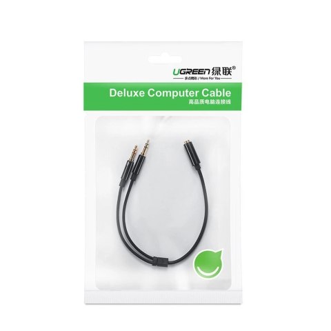 Ugreen kabel rozdzielacz AUX 3,5 mm mini jack (żeński) - 2x 3,5 mm mini jack (męski - mikrofon i słuchawki) czarny (AV140 20899) Ugreen kabel rozdzielacz AUX 3,5 mm mini jack (żeński) - 2x 3,5 mm mini jack (męski - mikrofon i słuchawki) czarny (AV140 20899)