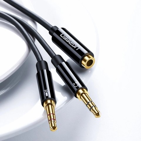 Ugreen kabel rozdzielacz AUX 3,5 mm mini jack (żeński) - 2x 3,5 mm mini jack (męski - mikrofon i słuchawki) czarny (AV140 20899) Ugreen kabel rozdzielacz AUX 3,5 mm mini jack (żeński) - 2x 3,5 mm mini jack (męski - mikrofon i słuchawki) czarny (AV140 20899)