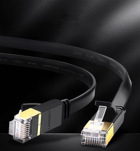 Ugreen płaski kabel przewód internetowy sieciowy Ethernet patchcord RJ45 Cat 7 STP LAN 10 Gbps 3 m czarny (NW106 11262) Ugreen płaski kabel przewód internetowy sieciowy Ethernet patchcord RJ45 Cat 7 STP LAN 10 Gbps 3 m czarny (NW106 11262)