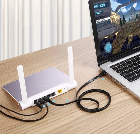 Ugreen płaski kabel przewód internetowy sieciowy Ethernet patchcord RJ45 Cat 7 STP LAN 10 Gbps 3 m czarny (NW106 11262) Ugreen płaski kabel przewód internetowy sieciowy Ethernet patchcord RJ45 Cat 7 STP LAN 10 Gbps 3 m czarny (NW106 11262)
