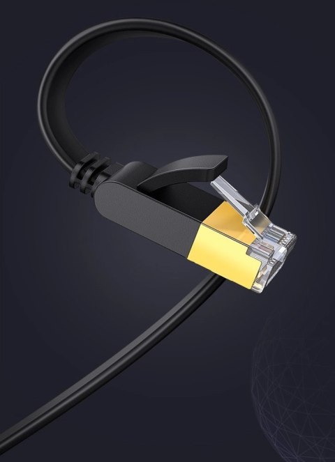 Ugreen płaski kabel przewód internetowy sieciowy Ethernet patchcord RJ45 Cat 7 STP LAN 10 Gbps 3 m czarny (NW106 11262) Ugreen płaski kabel przewód internetowy sieciowy Ethernet patchcord RJ45 Cat 7 STP LAN 10 Gbps 3 m czarny (NW106 11262)