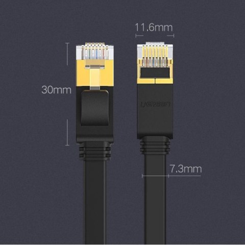 Ugreen płaski kabel przewód internetowy sieciowy Ethernet patchcord RJ45 Cat 7 STP LAN 10 Gbps 3 m czarny (NW106 11262) Ugreen płaski kabel przewód internetowy sieciowy Ethernet patchcord RJ45 Cat 7 STP LAN 10 Gbps 3 m czarny (NW106 11262)