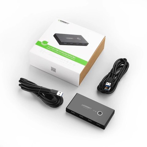 Ugreen switch box HUB przełącznik 4x USB 3.2 Gen 1 rozdzielacz USB na dwa komputery czarny (US216 30768) Ugreen switch box HUB przełącznik 4x USB 3.2 Gen 1 rozdzielacz USB na dwa komputery czarny (US216 30768)