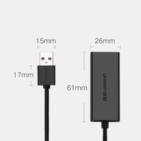 Ugreen zewnętrzna karta sieciowa RJ45 - USB 2.0 100 Mbps Ethernet czarny (CR110 20254) Ugreen zewnętrzna karta sieciowa RJ45 - USB 2.0 100 Mbps Ethernet czarny (CR110 20254)