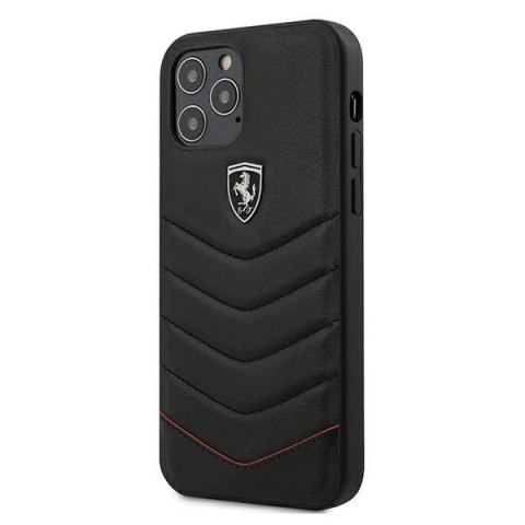 Etui Ferrari Off Track Quilted na iPhone 12 Pro Max - czarne Etui Ferrari Off Track Quilted na iPhone 12 Pro Max - czarne