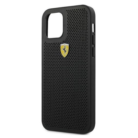 Etui Ferrari On Track Perforated na iPhone 12 Pro Max - czarne Etui Ferrari On Track Perforated na iPhone 12 Pro Max - czarne