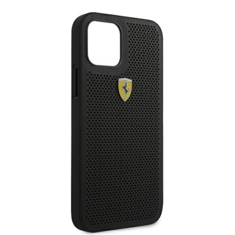 Etui Ferrari On Track Perforated na iPhone 12 Pro Max - czarne Etui Ferrari On Track Perforated na iPhone 12 Pro Max - czarne