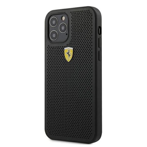 Etui Ferrari On Track Perforated na iPhone 12 / iPhone 12 Pro - czarne Etui Ferrari On Track Perforated na iPhone 12 / iPhone 12 Pro - czarne