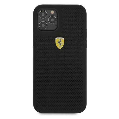 Etui Ferrari On Track Perforated na iPhone 12 / iPhone 12 Pro - czarne Etui Ferrari On Track Perforated na iPhone 12 / iPhone 12 Pro - czarne