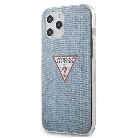 Etui Guess Jeans Collection na iPhone 12 Pro Max - niebieskie Etui Guess Jeans Collection na iPhone 12 Pro Max - niebieskie