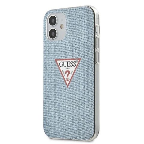 Etui Guess Jeans Collection na iPhone 12 mini - niebieskie Etui Guess Jeans Collection na iPhone 12 mini - niebieskie