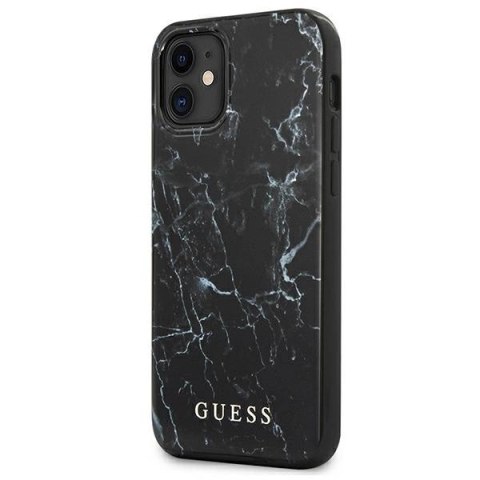 Etui Guess Marble na iPhone 12 mini - czarne