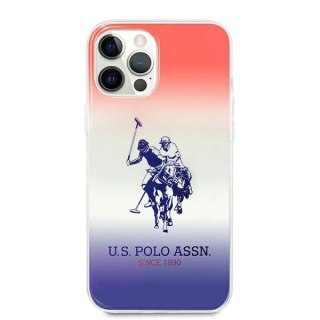 Etui U.S. Polo Assn. Gradient Pattern Collection na iPhone 12 Pro Max - czerwono-niebieskie