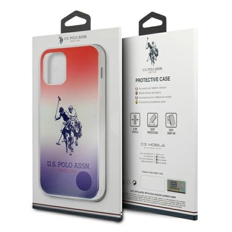 Etui U.S. Polo Assn. Gradient Pattern Collection na iPhone 12 Pro Max - czerwono-niebieskie