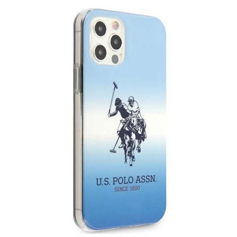 Etui U.S. Polo Assn. Gradient Pattern Collection na iPhone 12 / iPhone 12 Pro - niebieskie Etui U.S. Polo Assn. Gradient Pattern Collection na iPhone 12 / iPhone 12 Pro - niebieskie