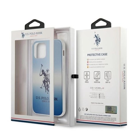 Etui U.S. Polo Assn. Gradient Pattern Collection na iPhone 12 / iPhone 12 Pro - niebieskie Etui U.S. Polo Assn. Gradient Pattern Collection na iPhone 12 / iPhone 12 Pro - niebieskie
