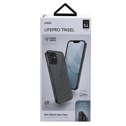 Etui Uniq LifePro Tinsel na iPhone 12 mini - czarne