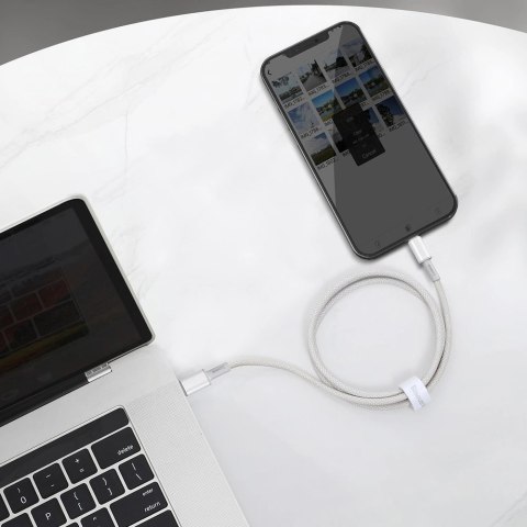 Kabel Baseus CATLGD-02 Lightning - USB-C PD 20W 480Mb/s 1m - biały