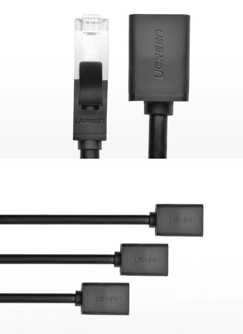 Kabel Ugreen NW112 11283 sieciowy Ethernet RJ45 (żeński) - RJ45 (męski) F/UTP Cat. 6 1 Gbps 5m - czarny Kabel Ugreen NW112 11283 sieciowy Ethernet RJ45 (żeński) - RJ45 (męski) F/UTP Cat. 6 1 Gbps 5m - czarny
