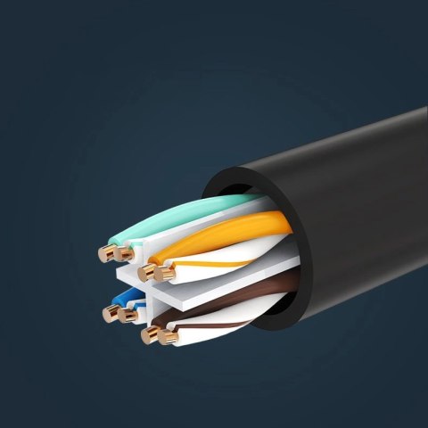 Kabel Ugreen NW112 11283 sieciowy Ethernet RJ45 (żeński) - RJ45 (męski) F/UTP Cat. 6 1 Gbps 5m - czarny Kabel Ugreen NW112 11283 sieciowy Ethernet RJ45 (żeński) - RJ45 (męski) F/UTP Cat. 6 1 Gbps 5m - czarny