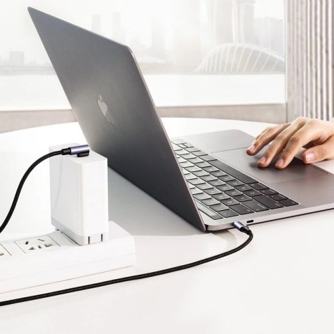 Kabel Ugreen US255 50123 USB-C (prosty) / USB-C (kątowy) PD QC 60W 3A 1m - szary Kabel Ugreen US255 50123 USB-C (prosty) / USB-C (kątowy) PD QC 60W 3A 1m - szary
