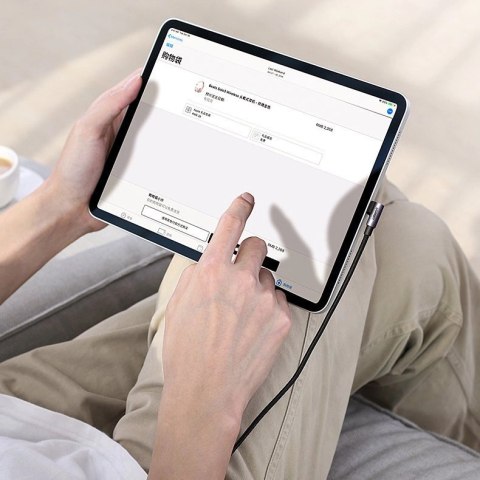 Kabel Ugreen US255 50123 USB-C (prosty) / USB-C (kątowy) PD QC 60W 3A 1m - szary Kabel Ugreen US255 50123 USB-C (prosty) / USB-C (kątowy) PD QC 60W 3A 1m - szary