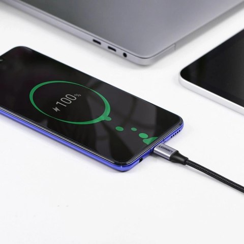 Kabel Ugreen US255 50123 USB-C (prosty) / USB-C (kątowy) PD QC 60W 3A 1m - szary Kabel Ugreen US255 50123 USB-C (prosty) / USB-C (kątowy) PD QC 60W 3A 1m - szary