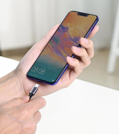 Kabel Ugreen US255 50123 USB-C (prosty) / USB-C (kątowy) PD QC 60W 3A 1m - szary Kabel Ugreen US255 50123 USB-C (prosty) / USB-C (kątowy) PD QC 60W 3A 1m - szary