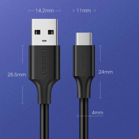 Kabel Ugreen US287 60117 USB-A / USB-C 3A 1.5m - czarny Kabel Ugreen US287 60117 USB-A / USB-C 3A 1.5m - czarny