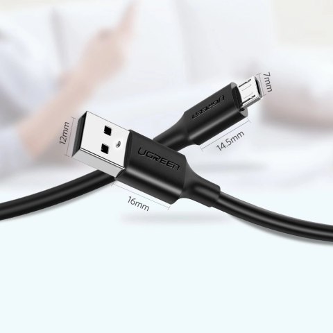 Kabel Ugreen US289 60137 micro USB / USB-A 1.5m - czarny Kabel Ugreen US289 60137 micro USB / USB-A 1.5m - czarny