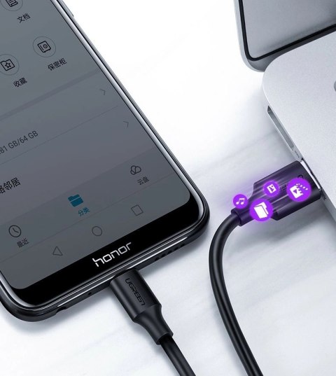 Kabel Ugreen US289 60137 micro USB / USB-A 1.5m - czarny Kabel Ugreen US289 60137 micro USB / USB-A 1.5m - czarny
