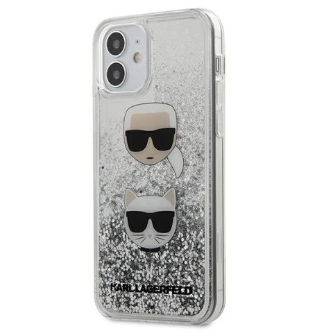Karl Lagerfeld KLHCP12SKCGLSL iPhone 12 mini 5,4" srebrny/silver hardcase Liquid Glitter Karl&Choupette Karl Lagerfeld KLHCP12SKCGLSL iPhone 12 mini 5,4" srebrny/silver hardcase Liquid Glitter Karl&Choupette