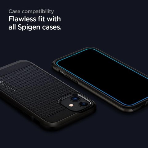 Szkło hartowane Spigen ALM Glass FC na iPhone 12 / iPhone 12 Pro - czarne 2 szt. Szkło hartowane Spigen ALM Glass FC na iPhone 12 / iPhone 12 Pro - czarne 2 szt.