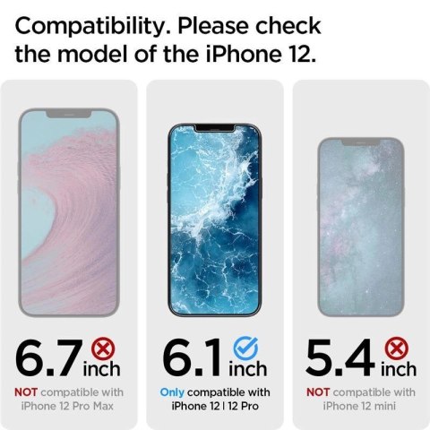 Szkło hartowane Spigen Glas.tR EZ Fit na iPhone 12 / iPhone 12 Pro - 2 szt. Szkło hartowane Spigen Glas.tR EZ Fit na iPhone 12 / iPhone 12 Pro - 2 szt.