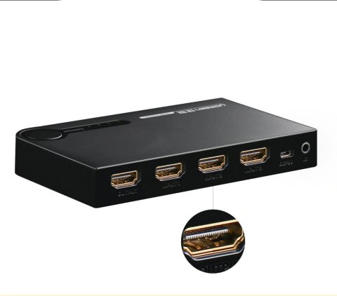 Ugreen przełącznik rozdzielacz splitter switch HDMI - 3x HDMI 3D 4K 7,5 Gbps 36 bit na kanał czarny (40234) Ugreen przełącznik rozdzielacz splitter switch HDMI - 3x HDMI 3D 4K 7,5 Gbps 36 bit na kanał czarny (40234)