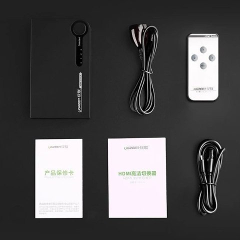 Ugreen przełącznik rozdzielacz splitter switch HDMI - 3x HDMI 3D 4K 7,5 Gbps 36 bit na kanał czarny (40234) Ugreen przełącznik rozdzielacz splitter switch HDMI - 3x HDMI 3D 4K 7,5 Gbps 36 bit na kanał czarny (40234)