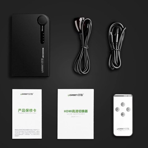 Ugreen przełącznik rozdzielacz splitter switch HDMI - 3x HDMI 3D 4K 7,5 Gbps 36 bit na kanał czarny (40234) Ugreen przełącznik rozdzielacz splitter switch HDMI - 3x HDMI 3D 4K 7,5 Gbps 36 bit na kanał czarny (40234)